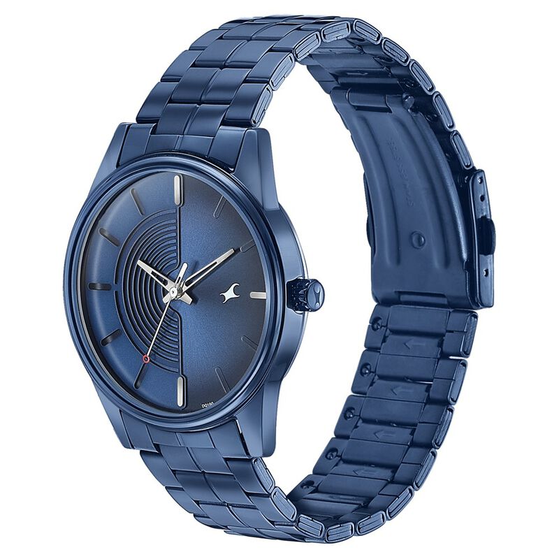 Fastrack Stunners Quartz Analog Blue Dial With Blue Metal Strap Watch for Guys