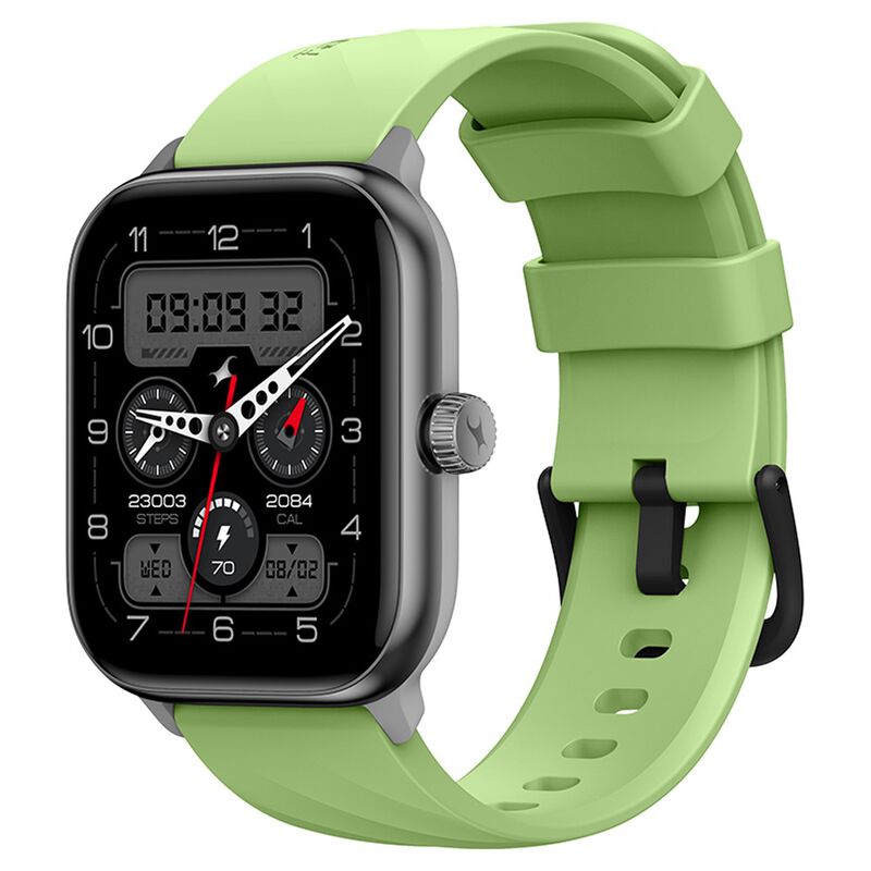 Fastrack Nitro Pro with 4.69 cm AMOLED Display, AOD, Functional Crown, BT Calling Smartwatch with Fluoroscent Green Strap