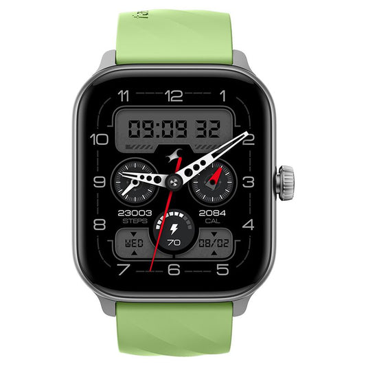 Fastrack Nitro Pro with 4.69 cm AMOLED Display, AOD, Functional Crown, BT Calling Smartwatch with Fluoroscent Green Strap