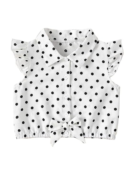 Generic Girls Polka Dot Print Casual Wear Shirt