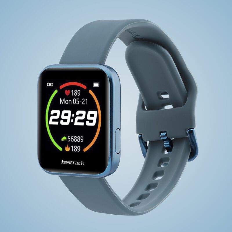 Reflex Smart Watch with Silicone Blue Strap with Ultra UV Display, Health Suite, & Aluminium Body