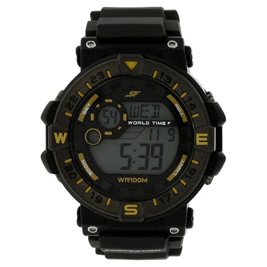 SF Digital Dial Black Plastic Strap Watch for Men