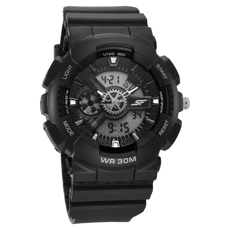 SF Sleek All-Black Chronograph Men's Watch - Modern Minimalist Design for the Professional