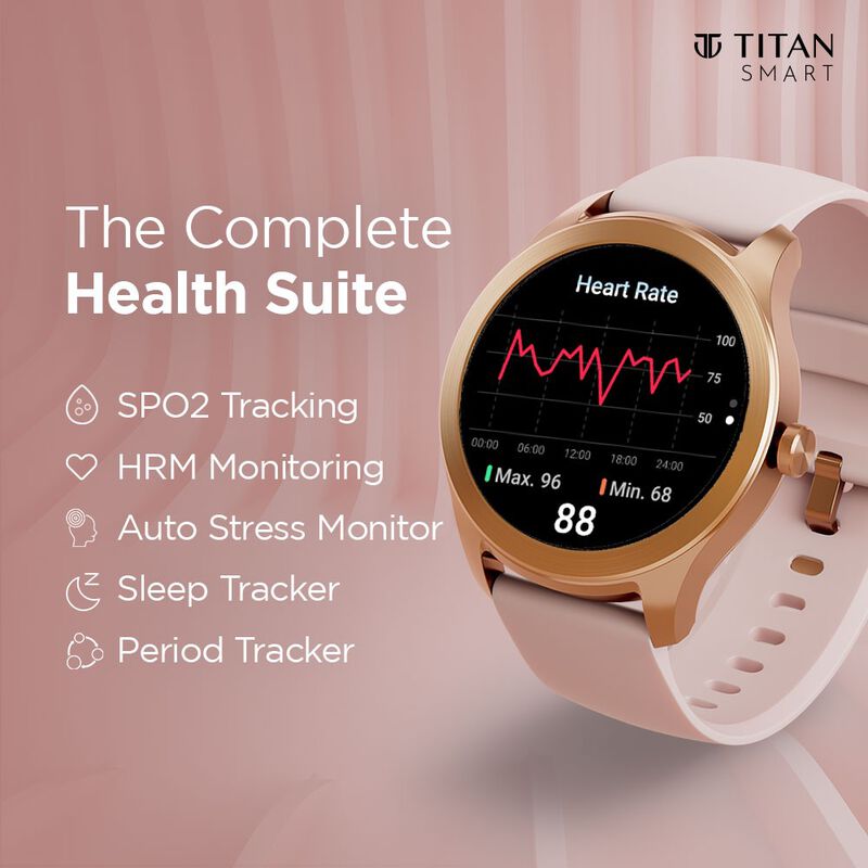 Titan Smart Pink Dial Smart Silicone Strap watch for Unisex