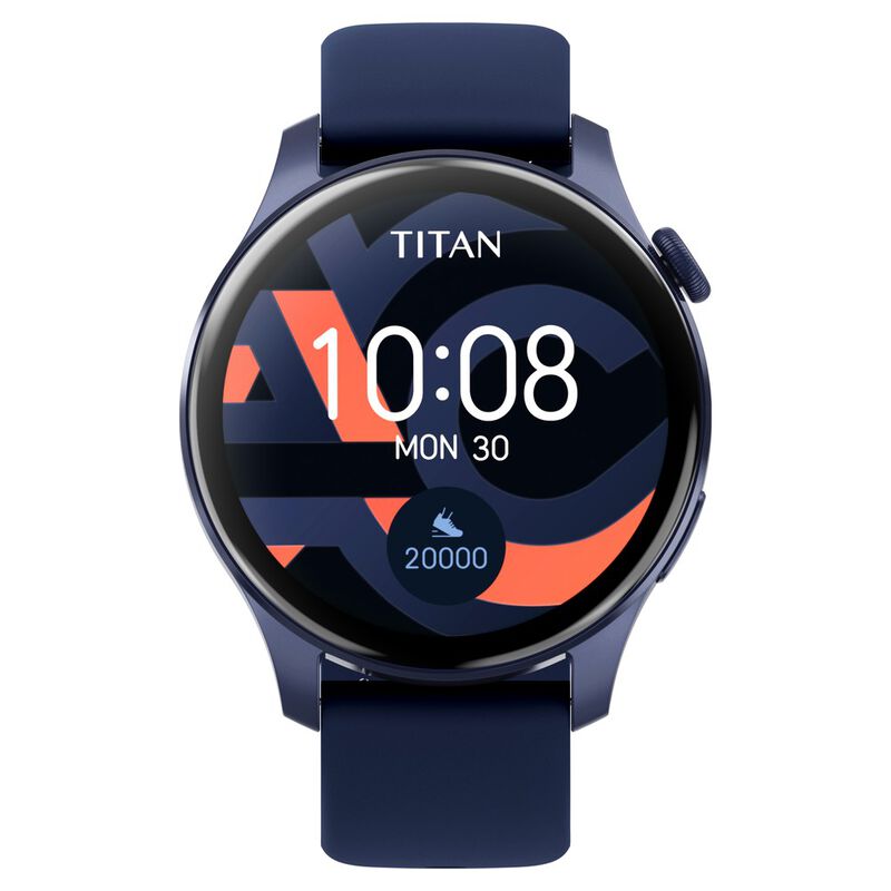 Titan Talk- Touch Screen Watch with Grey Strap, BT Calling, AI- Voice Assistant, and Amoled Display