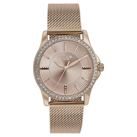 Sonata Poze Quartz Analog Rose Gold Dial Mesh Strap Watch for Women